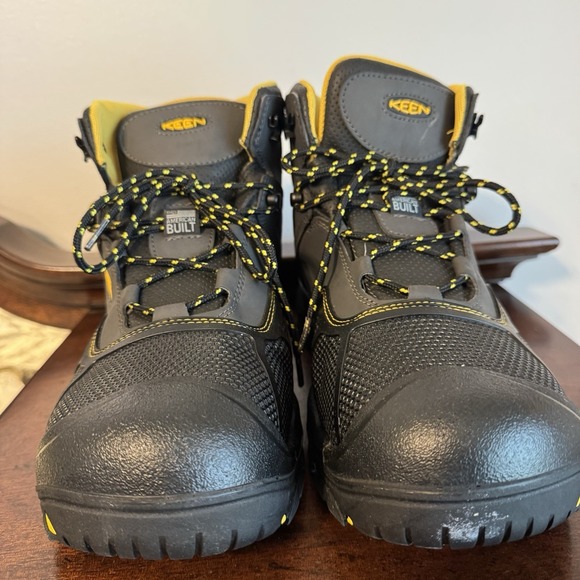Size 13D KEEN Logandale WP Mens Black Steel Toe Waterproof Work Boots - Picture 8 of 15